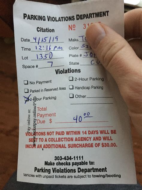 tampa city parking violation ticket.